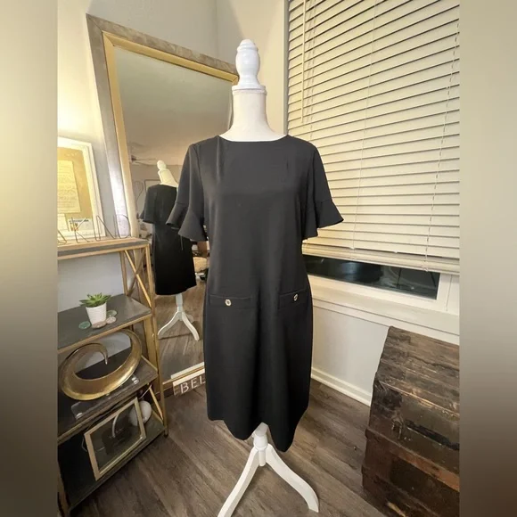 ivory and gold bridesmaid dresses FRANK LYMAN Black & White Zipper Detail Bodycon Dress main image 1